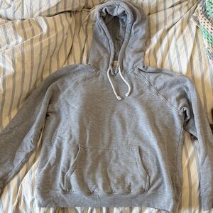 DONNI. Light Grey Hoodie with Cream Drawstrings
